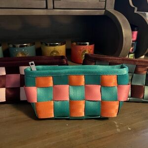 Harveys Teal and Pink Woven Pouch